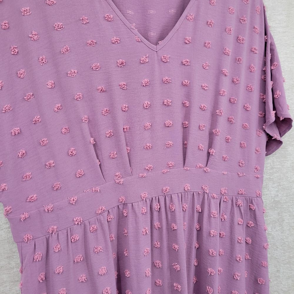 BloomChic NWT 22/24 Whimsical Lilac V-Neck Textured Midi/Maxi Dress - Picture 7 of 15